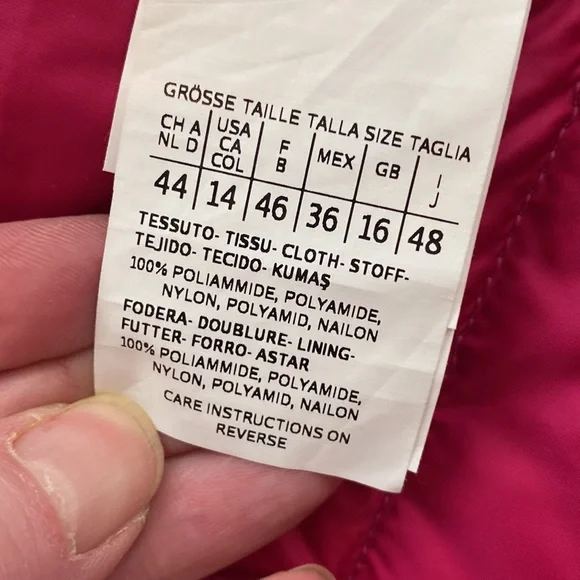 MaxMara NWOT fuchsia quilted down jacket with genuine fur